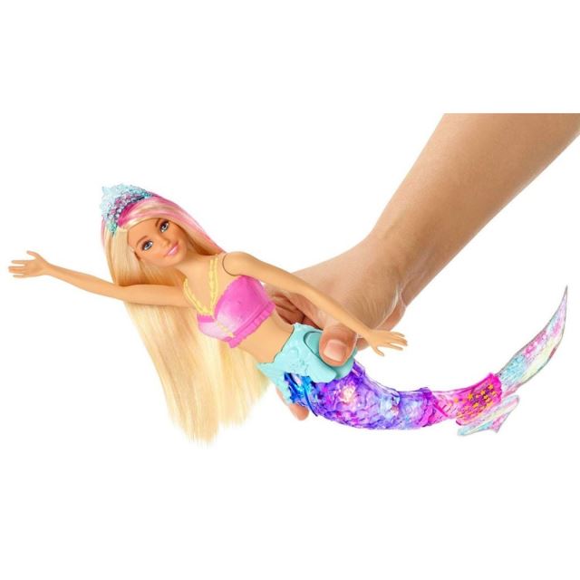Barbie Svítící mořská panna s pohyblivým ocasem běloška, Mattel GFL82