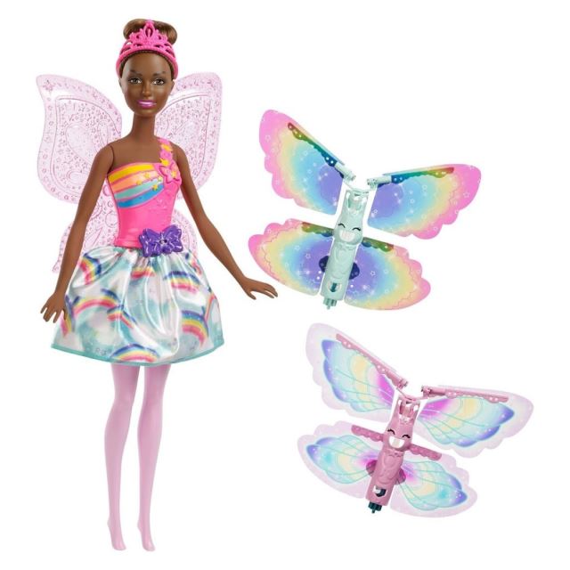 Barbie Létající víla s křídly černoška, Mattel FRB09