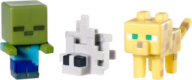Minecraft 3ks figurky: Ocelot, Zombie a Silverfish, Mattel CKH37