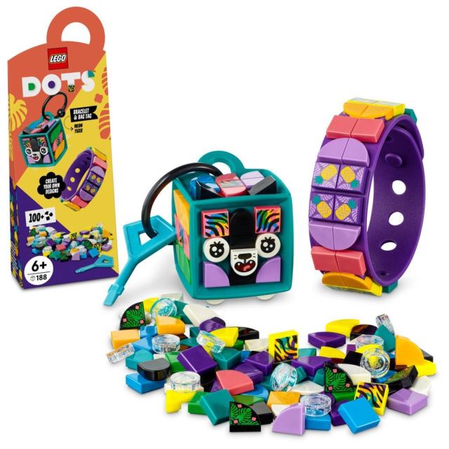 LEGO® DOTS™ 41945 Neonový tygr – náramek & ozdoba na tašku