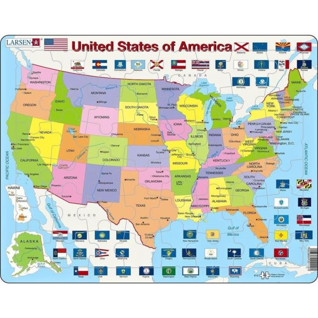 Larsen Puzzle Státy USA deskové 48 dílků