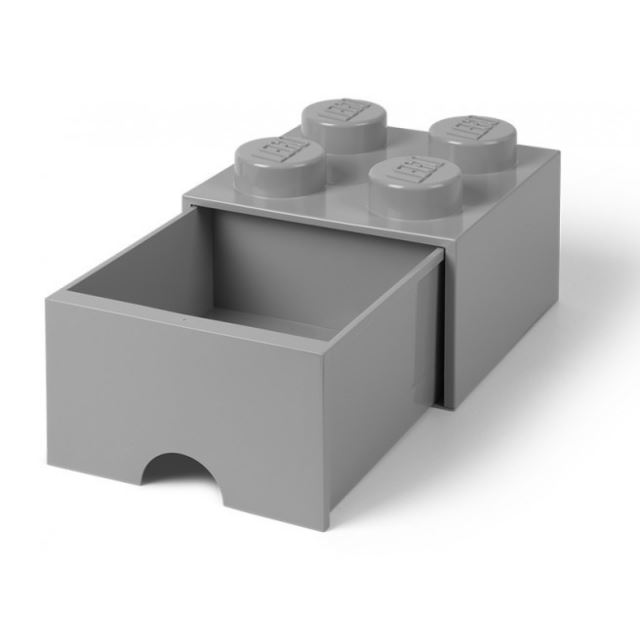 LEGO® Úložný box 250x252x181 se šuplíkem šedý