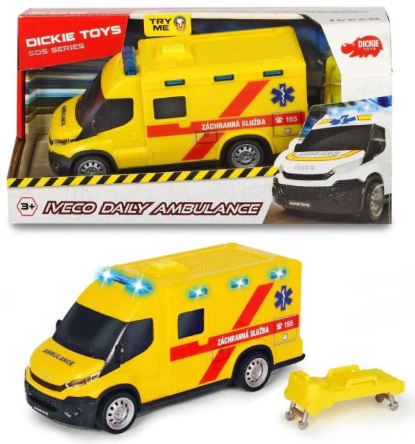 Dickie Ambulancia Iveco 18cm česká verzia