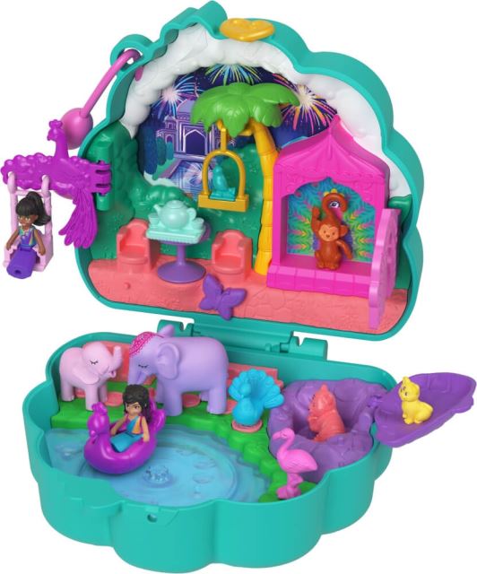 Polly Pocket Cestovná herná sada Pávie záhrada, Mattel HWN97