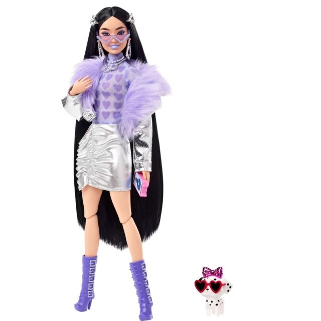 Barbie Extra Stylová černovláska s pejskem, Mattel HHN07