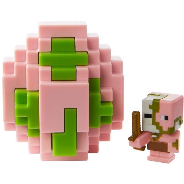 Mattel Minecraft Jajce s figúrkou ružovozelené