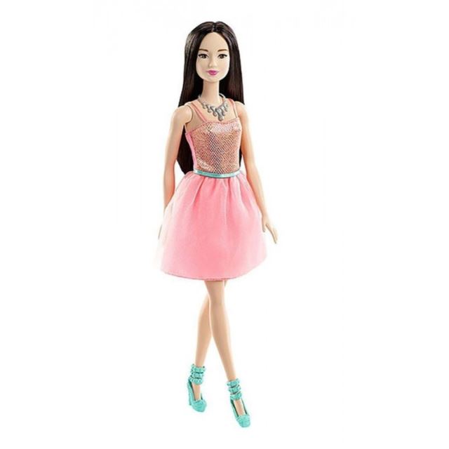 Barbie v třpytivých šatech světle růžové, Mattel DRN76