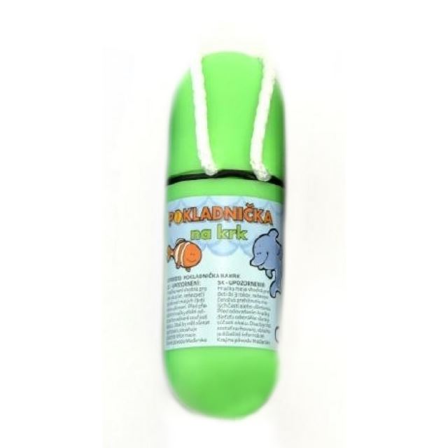 Pokladnička vodotěsná na krk se šňůrkou zelená