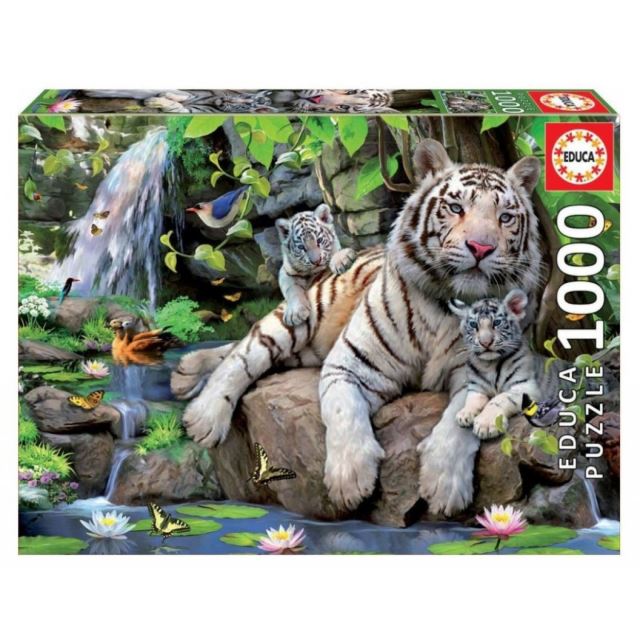 EDUCA 14808 Puzzle Bílí bengálští tygři 1000 dílků
