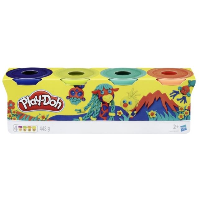 Play Doh 4 tégliky Sweet: oranžová, zelená, svetlo zelená, modrá