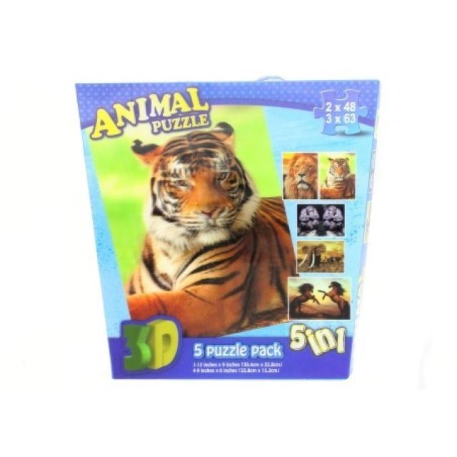 Puzzle 3D Zvířata 5v1