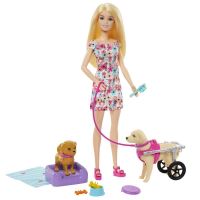 Barbie® Bábika Barbie a psík s invalidným vozíčkom, Mattel HTK37