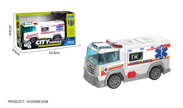 CITY Vehicle Auto na setrvačník s efekty Záchranka