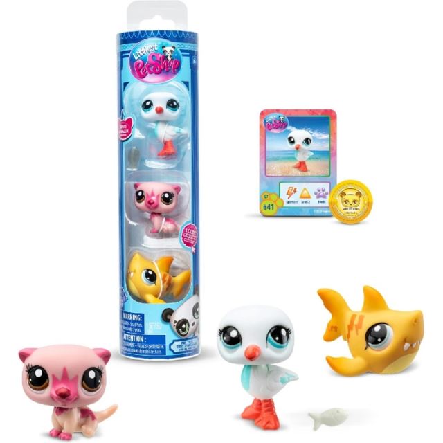 LPS Set 3 figúrok v tube Racek, Vydra, Žralok