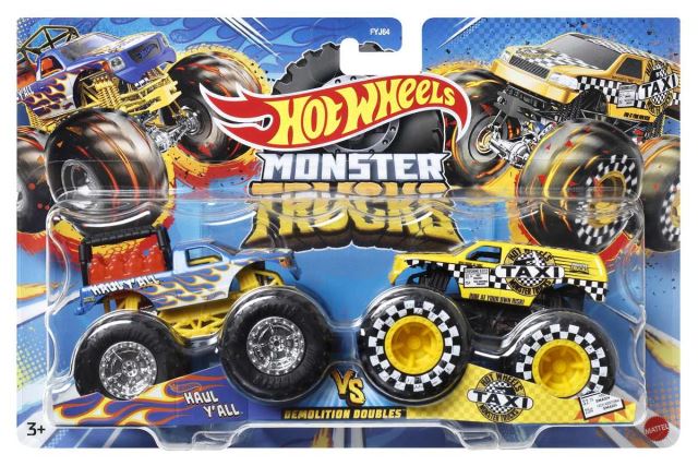 Mattel Hot Wheels Monster Trucks Demolačné duo Haul Y'all vs. HW Taxi, HLT67