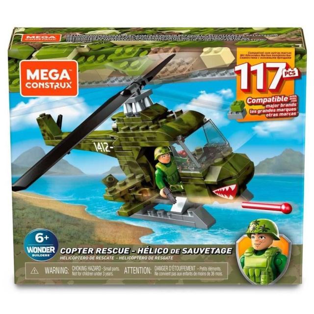 MEGA BLOKS Mega Construx Vojenská helikoptéra, Mattel GNY51