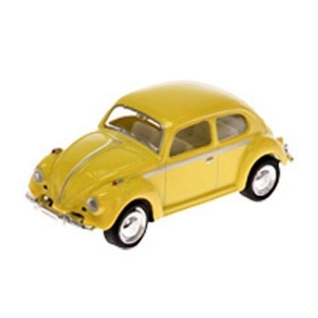 Kovový mini model Volkswagen Beetle 1967, žlutý