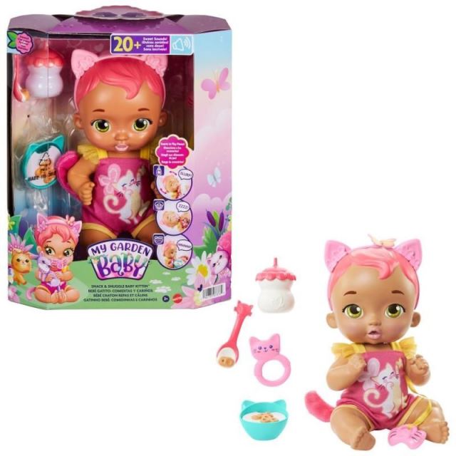 Mattel My Garden Baby™ Mačacie bábätko s desiatou ružové, HHP29