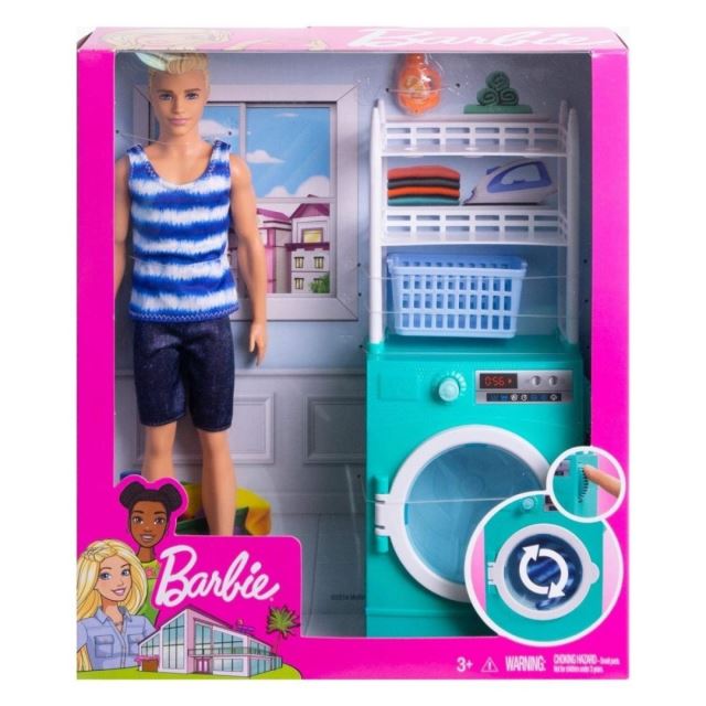 Barbie Ken s nábytkem - Automatická pračka, Mattel FYK52