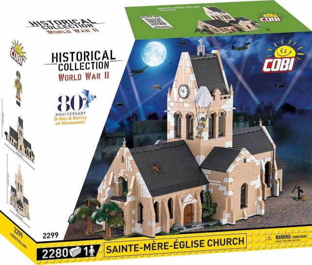 Cobi 2299 Francúzsky kostol Sainte-Mere-Église deň D 1944