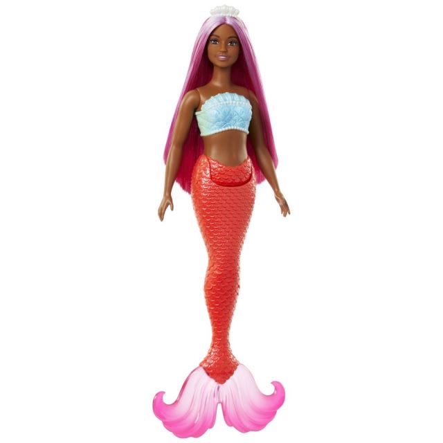 Mattel Barbie Rozprávková morská panna oranžová, HRR04