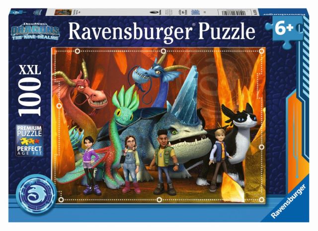 Ravensburger 13379 Puzzle Ako vycvičiť draka: The nine realms 100 dielikov XXL