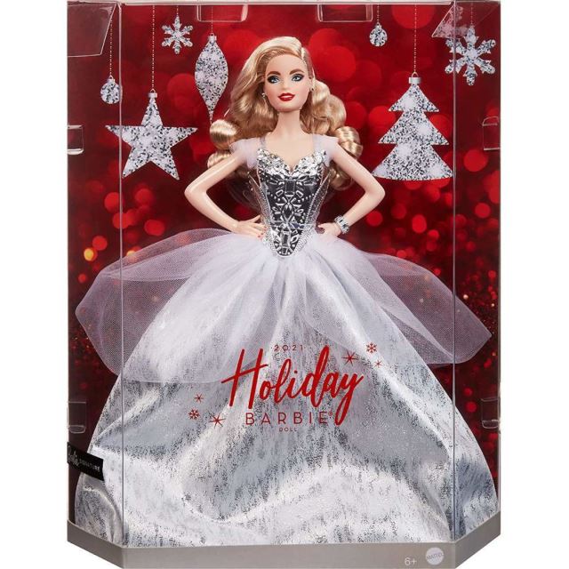 Barbie Vánoční panenka 2021 Blondýna