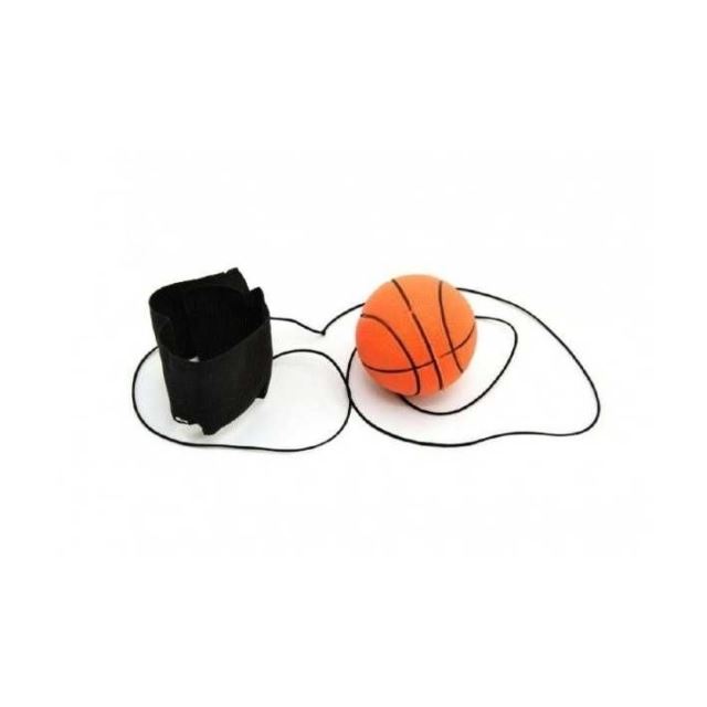 Míček vracející se basketball oranžový 6 cm