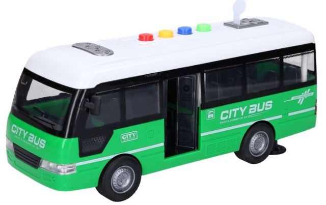 Autobus s efektmi 25 cm zelený