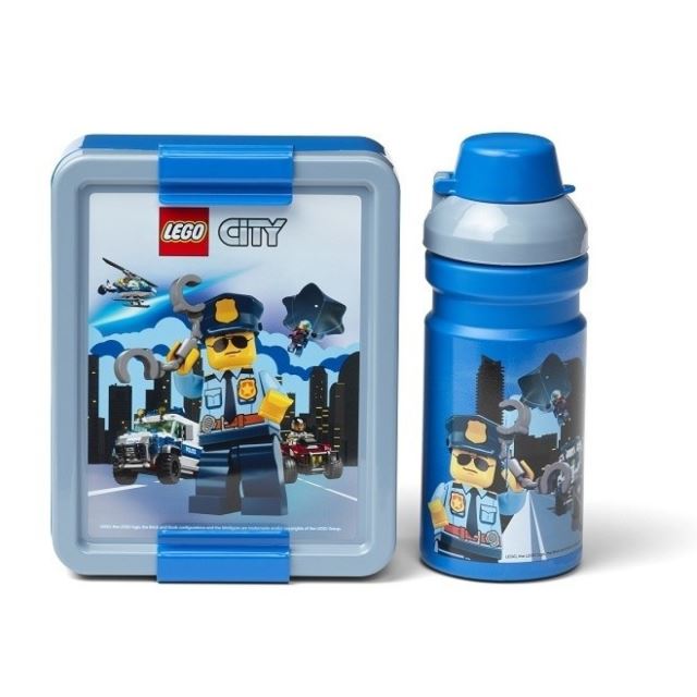 LEGO CITY Policie Svačinový set modrý: Box + láhev