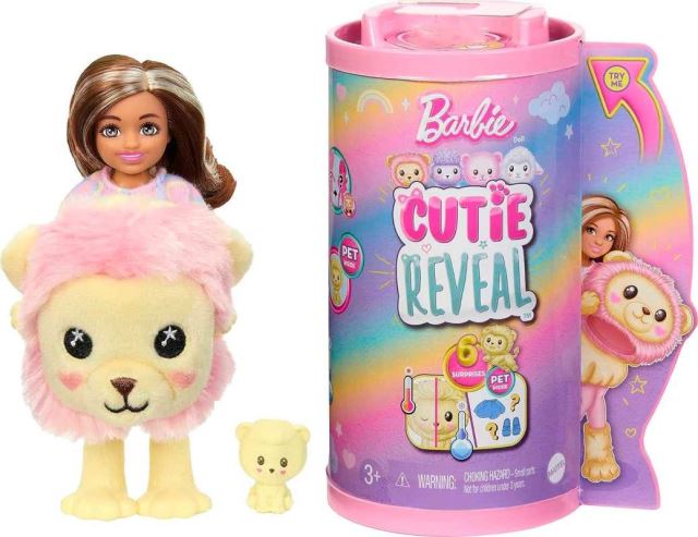 Mattel Barbie® Cutie Reveal™ Chelsea pastelová edice - lev HKR21