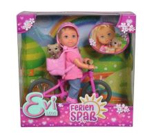 Bábika Evička s bicyklom (1)