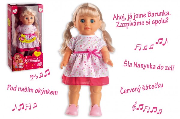Levně Panenka barunka chodící a česky zpívající 42cm