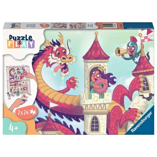 Ravensburger 05595 Puzzle & Play Drak na zámku 2x24 dílků