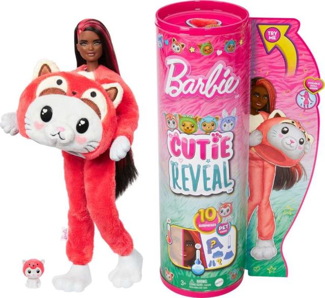 Mattel Barbie® Cutie Reveal™ Barbie Kotě v kostýmu červené pandy, HRK23