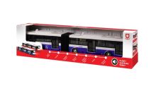 Autobus kĺbový, ktorý hlási zastávky česky modrý 36 cm (1)