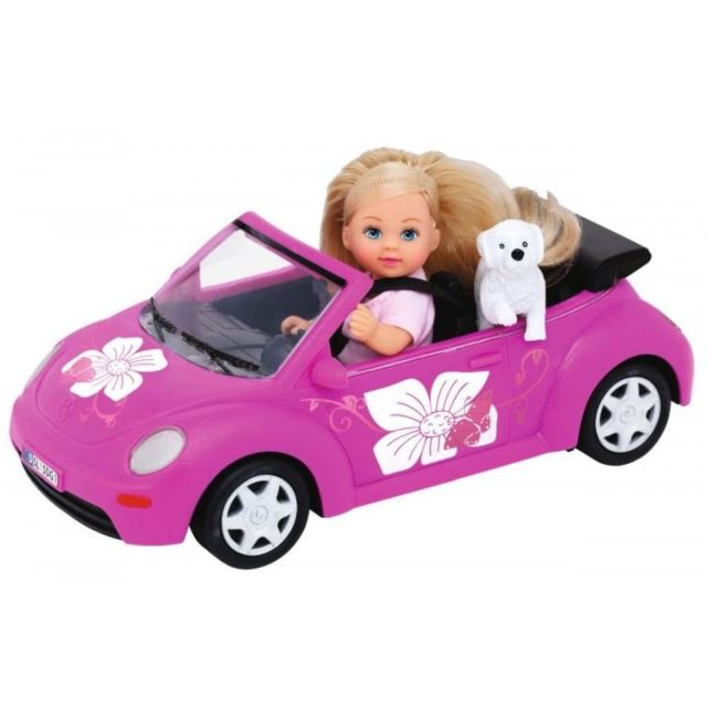 Bábika Evička s autom New Beetle