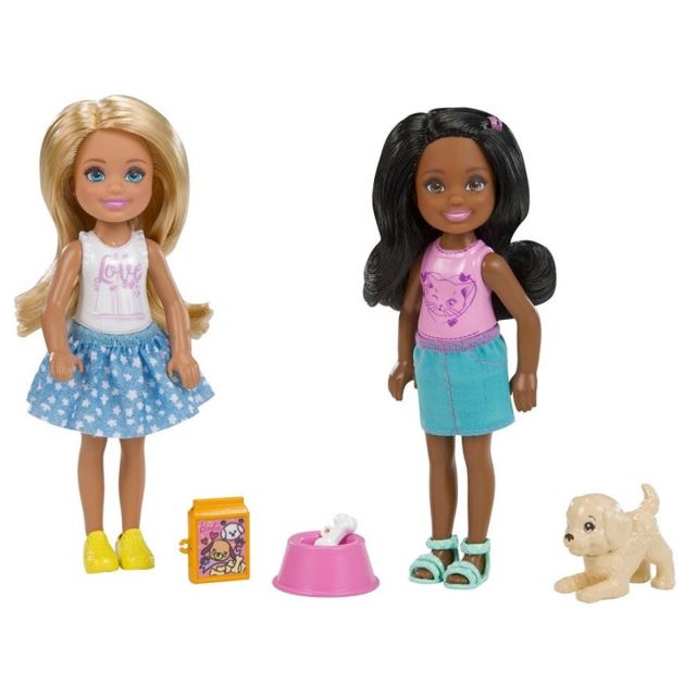 Barbie Chelsea s kamarádkou a pejskem, Mattel FHK97