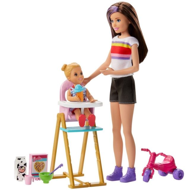 Barbie Chůva herní set Zábavné krmení, Mattel GHV87
