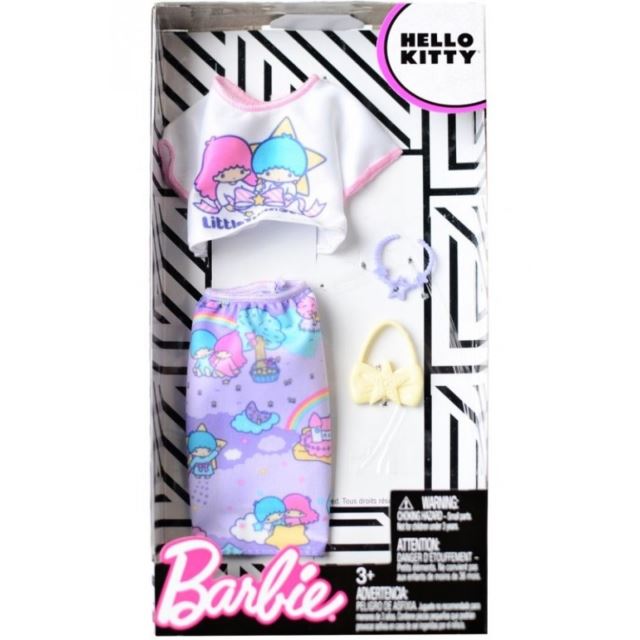 Barbie Šaty Hello Kitty bílofialové, Mattel FKR70