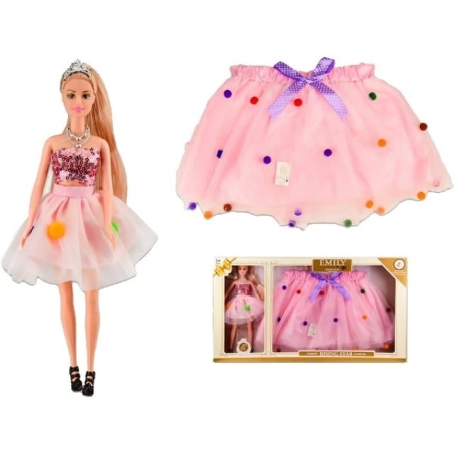 Mac Toys Panenka EMILY se sukýnkou pro holčičku - růžová