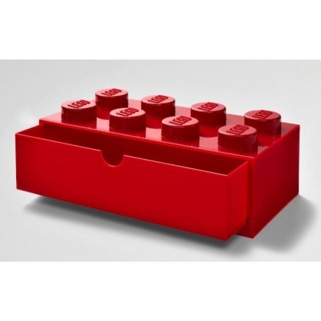 LEGO Stolní box 8 se zásuvkou červený