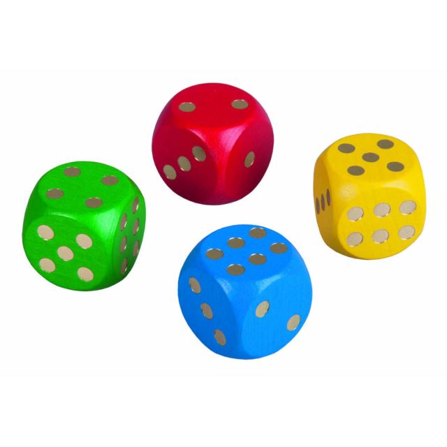 Detoa Dřevěná hrací kostka barevná 25 mm