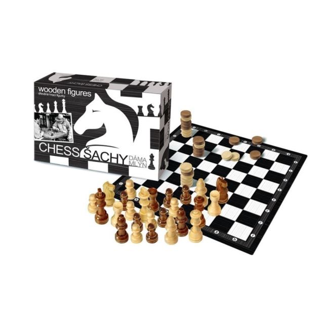 Magnetické šachy + dáma + mlýn