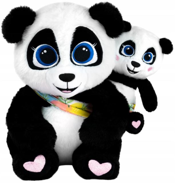 Huggy Luv Interaktívna plyšová hračka Panda Mami a Baobao