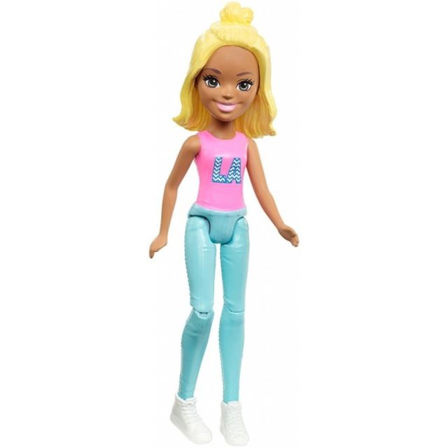 Barbie On The Go mini panenka tyrkysové kalhoty, Mattel FHV57