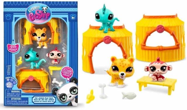 LPS Hracia sada Tiki Jungle 3 figúrky Leopard, Leguán, Opice
