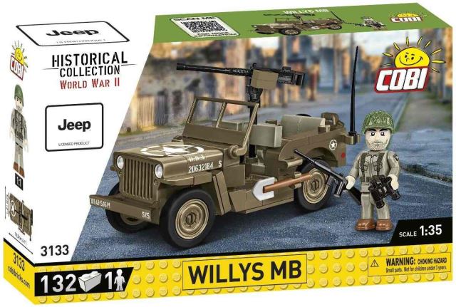 COBI 3133 Americký ozbrojený terénny automobil Jeep Willys MB