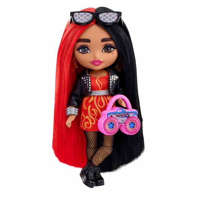 Mattel Barbie® Extra minis™ červeno-čierne vlasy, HKP88
