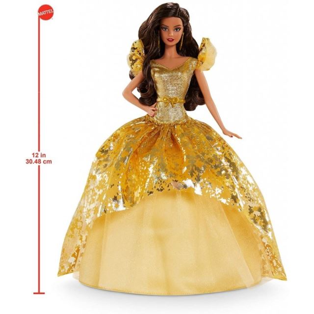 Mattel Sběratelská Barbie Vánoční brunetka, GHT56